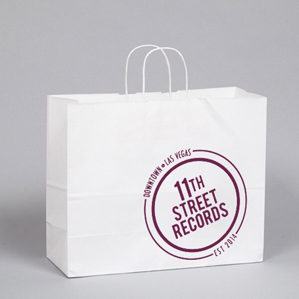 White Kraft Paper Custom PRINTED Sh
